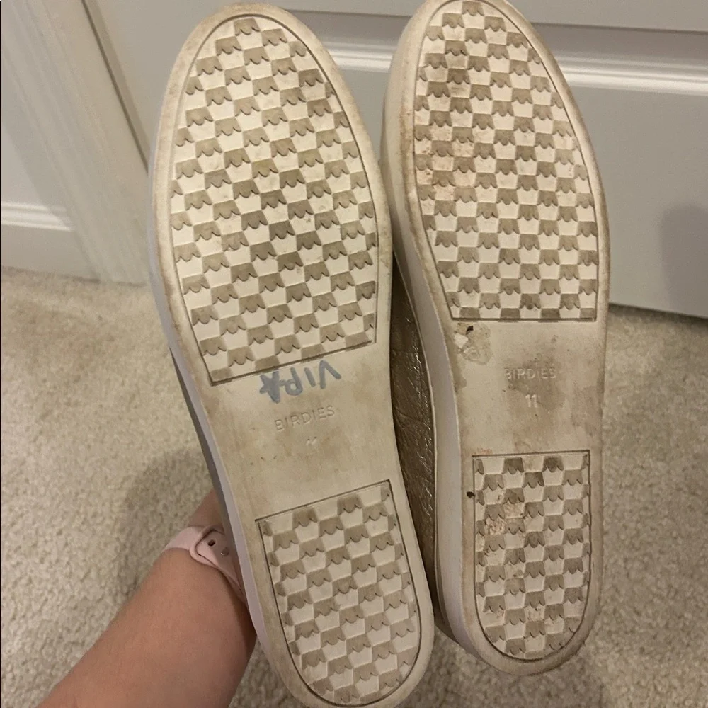 Birdies The Swift Gold Slip On Leather Sneakers Women’s Shoes 11
